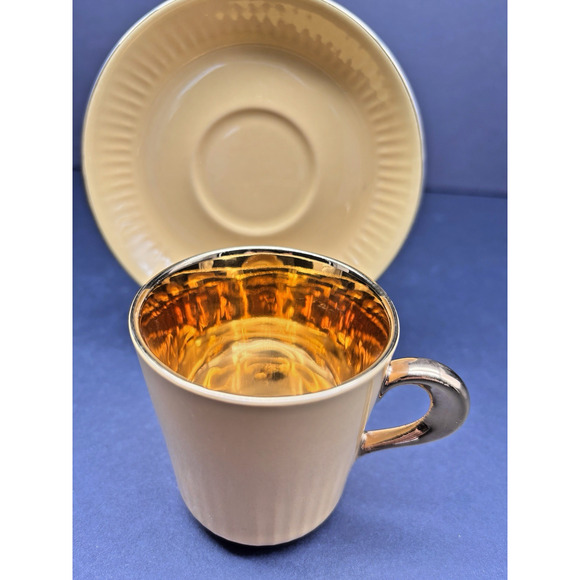 Vintage MCM 50s Figgjo Flint Demitasse Espresso Cup 22k Gold inside Norway - Picture 3 of 16